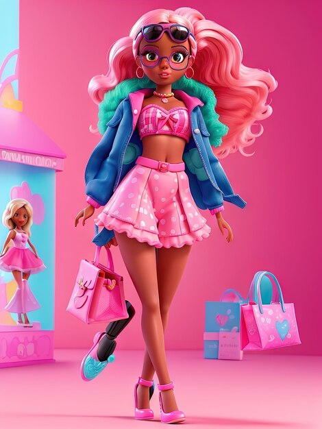 Летний модный наряд для куклы Барби Модная поездка по магазинам