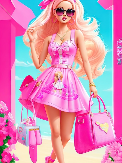 Фото Летний модный наряд для куклы барби модная поездка по магазинам