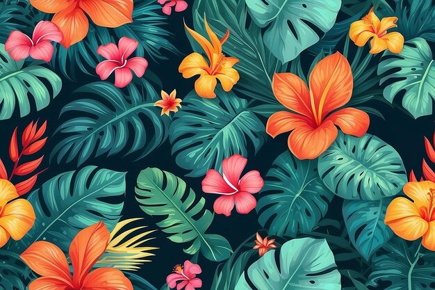 Summer Tropical Background Illustration AI Generative