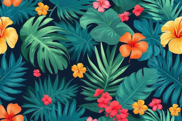 Summer Tropical Background Illustration AI Generative