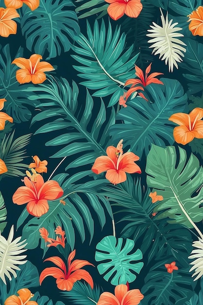 Summer Tropical Background Illustration AI Generative