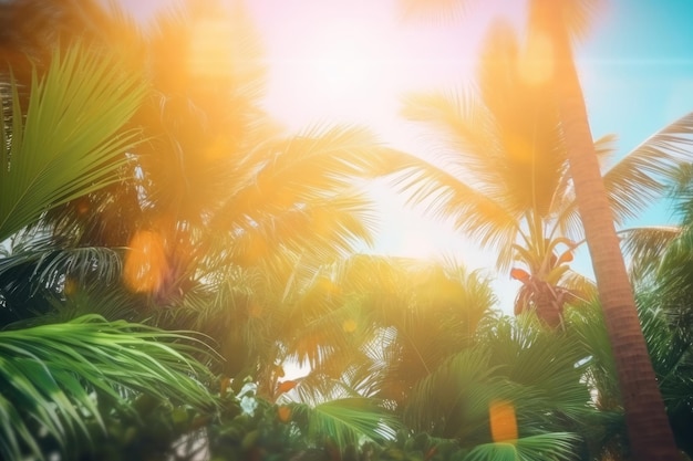 Summer tropical background Illustration AI GenerativexA