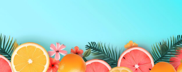 Summer tropical background Refreshing design pop colors banner Generative AI