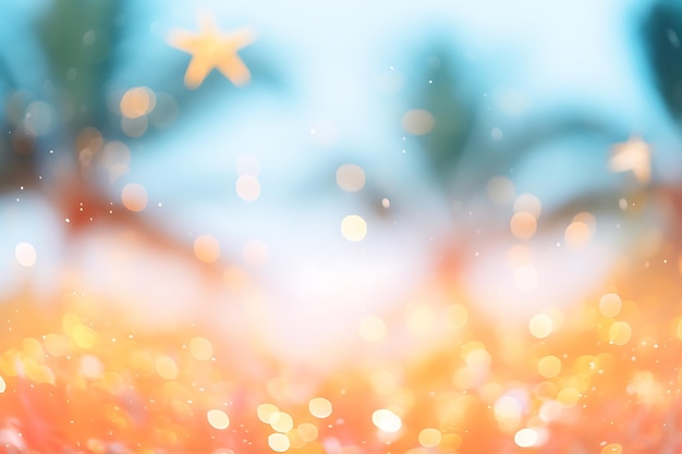 Photo summer tropical beach bokeh background