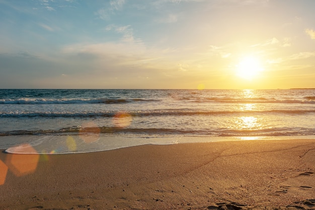 Summer tropical beach during sunset