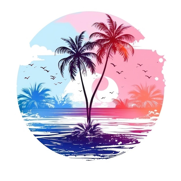 Summer tropical design for Tshirt