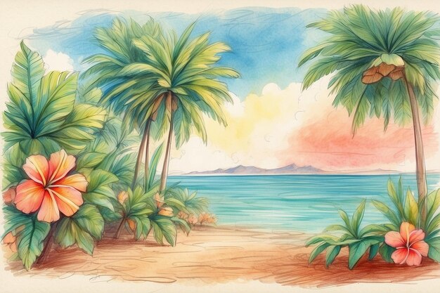 Photo summer tropical holiday background