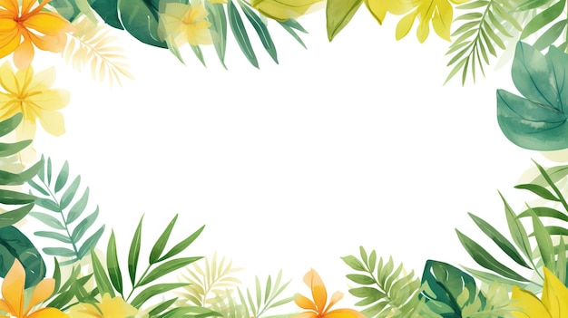 Summer tropical leaf frame Tropical palm leaves background wallpaper tropical leaves isolated