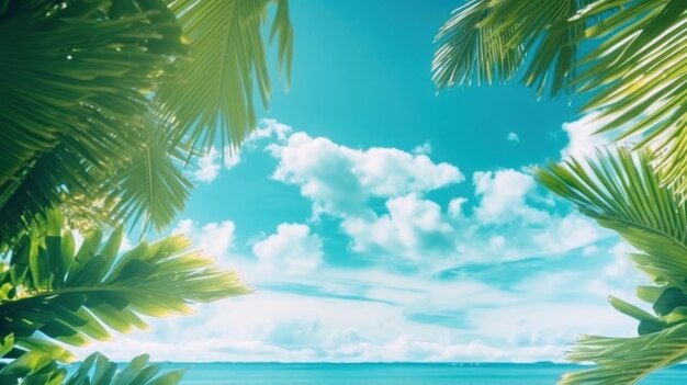 Summer tropical natural background Illustration AI GenerativexA