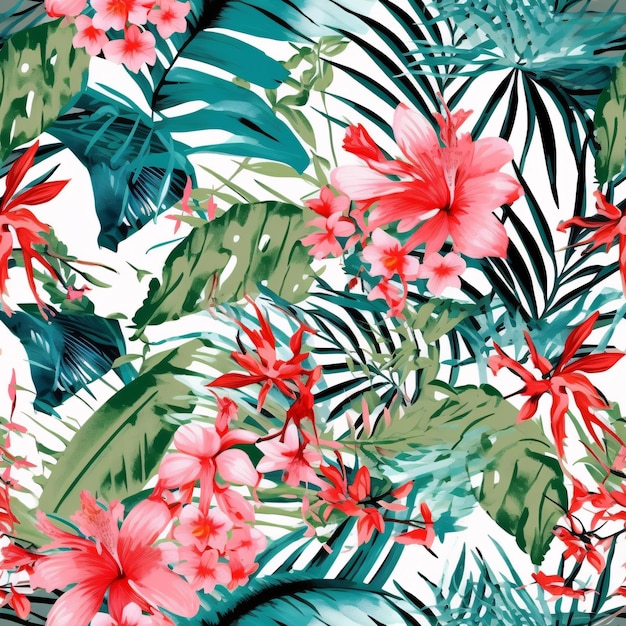 Summer tropical seamless pattern