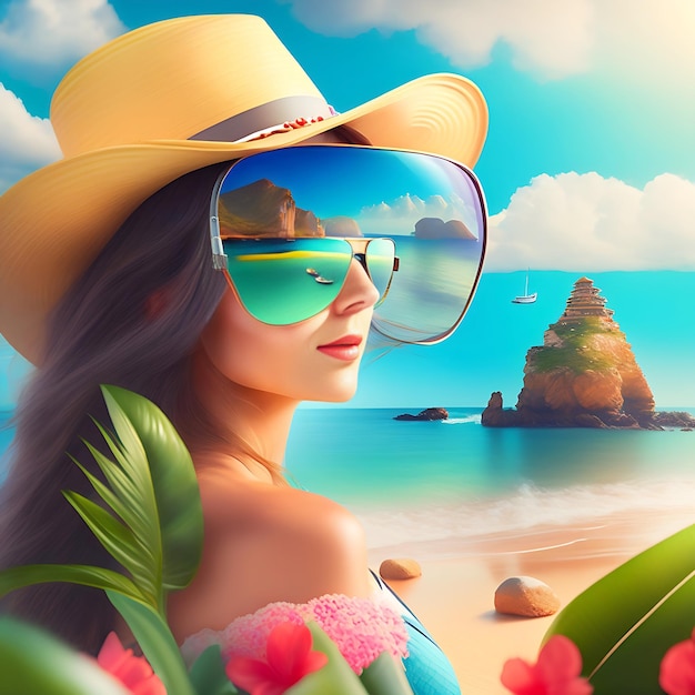 Summer Vacation Beach Template Design