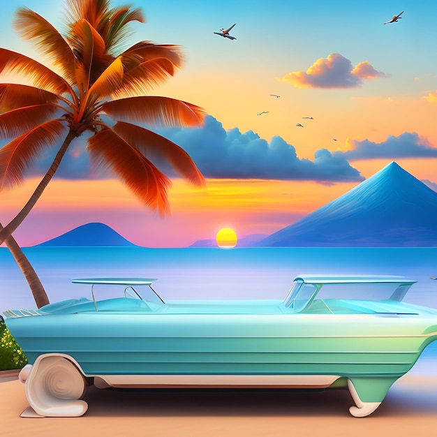 여름 휴가 해변 템플릿 디자인