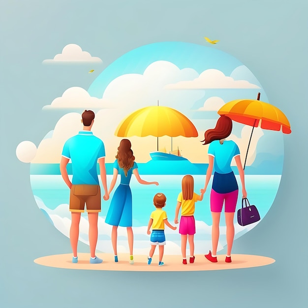 Summer Vacation Beach Template Design