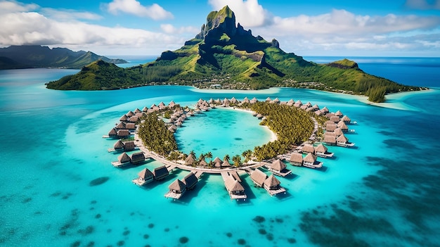 Summer vacation on Bora Bora French Polynesia Generative AI