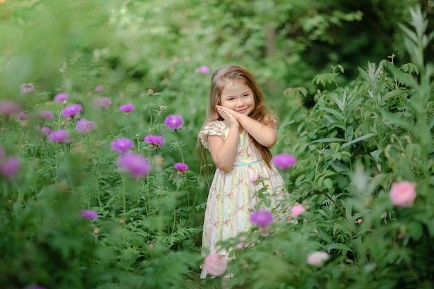 Summer vacation outdoor for a little beautiful girl