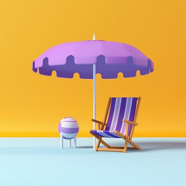 Summer vacation and travel 3d render vector realistic elements