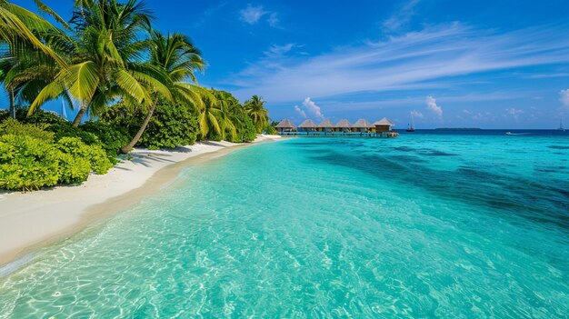 Summer vacation on a tropical island with beautiful beach