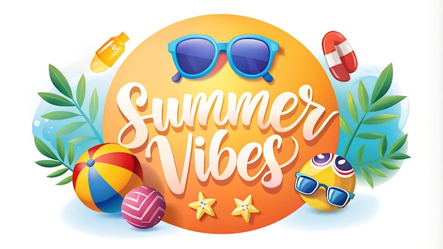 Photo summer vibes background illustration