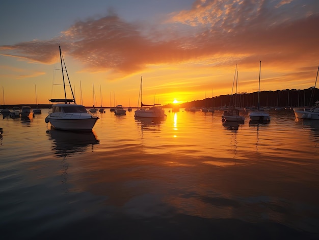 夕暮れの海で過ごす夏の航海