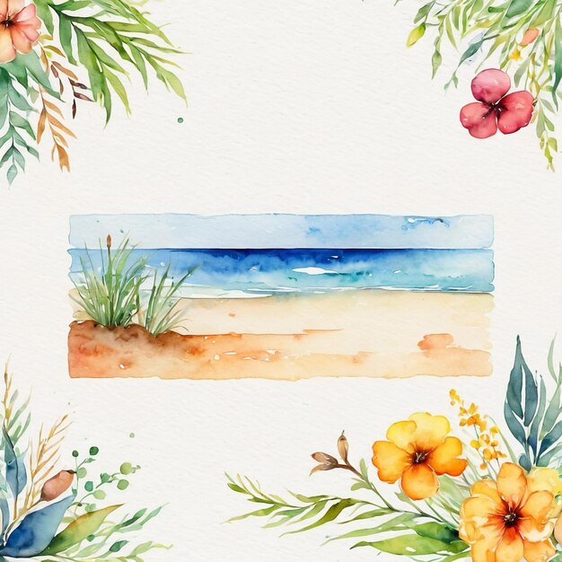 Photo summer with watercolor