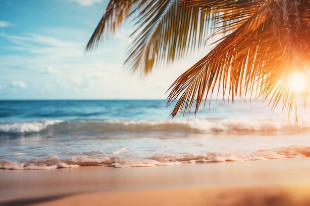 Summertime Blurred Tropical Beach Background Generative Ai