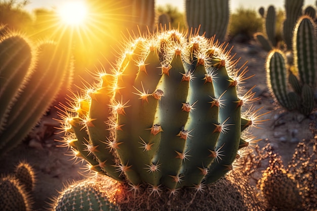 summertime cactus in the sun