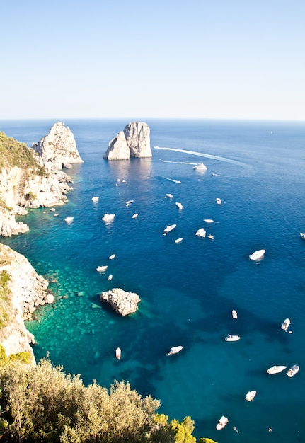 Summertime at Capri, beautiful isle in Naples Gulf, Italy