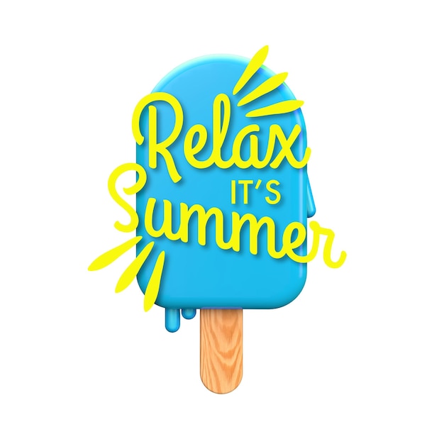 Summertime colorful ice lolly with relax its summer message