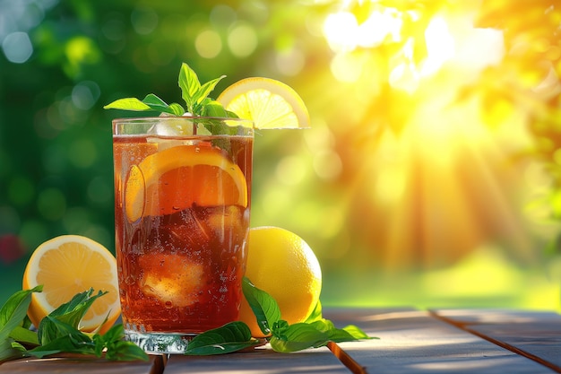 Summertime iced tea refreshment