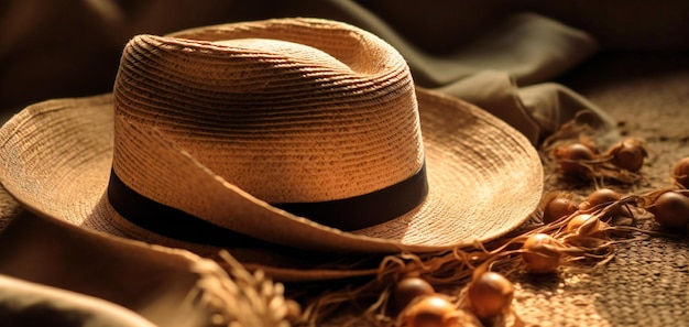 Summertime sun hat and sunglasses