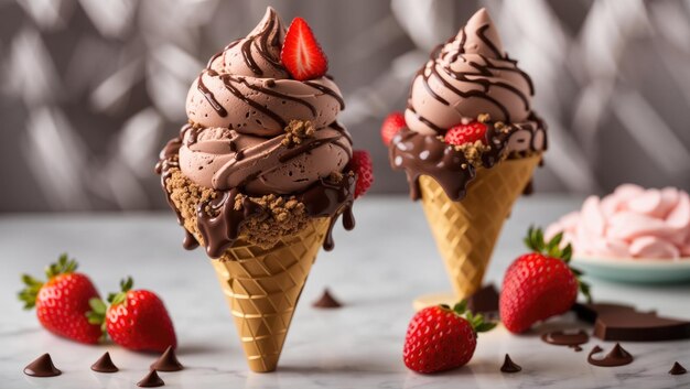 Шоколадное мороженое «Летнее наслаждение» со свежей клубникой от Джерри Вилкерсона