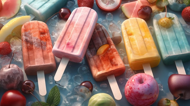 Summery Vibes Delicious and Colorful Ice Creams and Popsicles