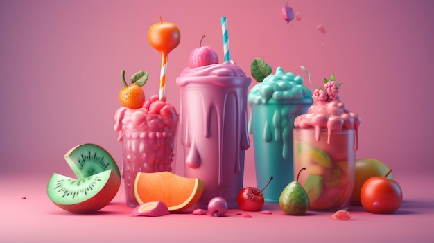 Summery Vibes Delicious and Colorful Ice Creams and Popsicles