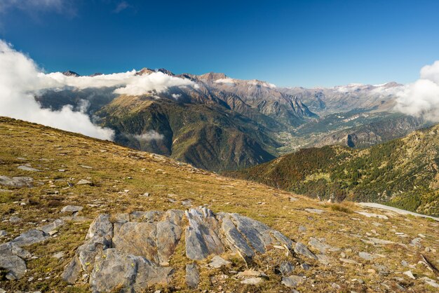 Summit mountain view on the Alps