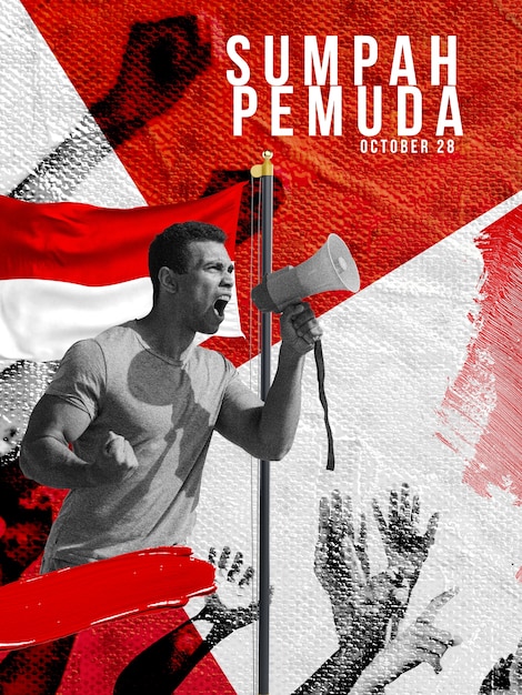 Sumpah pemuda collage ontwerp