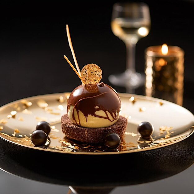 Sumptuous Culinary Delights From Steaks to Decadent Desserts and fine wine on table