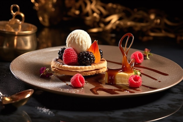 Sumptuous Culinary Delights From Steaks to Decadent Desserts and fine wine on table