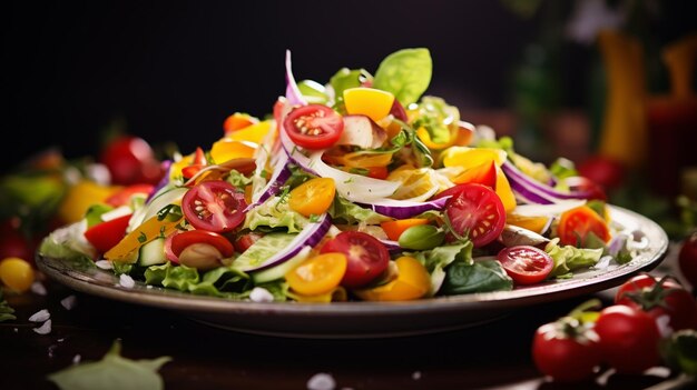 Photo sumptuous salad featuring a mix of crisp