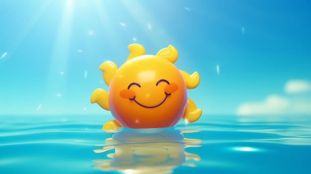 Sun 3D cartoon Summer Generative AI