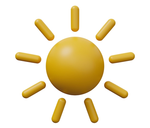 Sun 3d icon 3d render minimal cartoon illustration