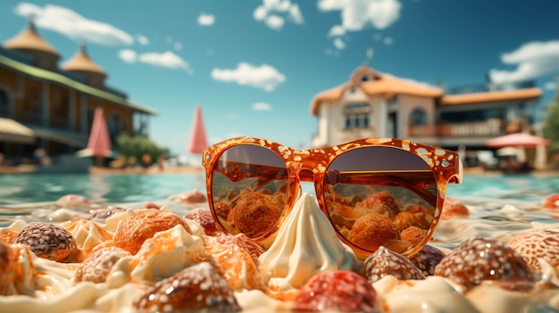 Sun Beach Ice cream Sunglasses summer with these delightful