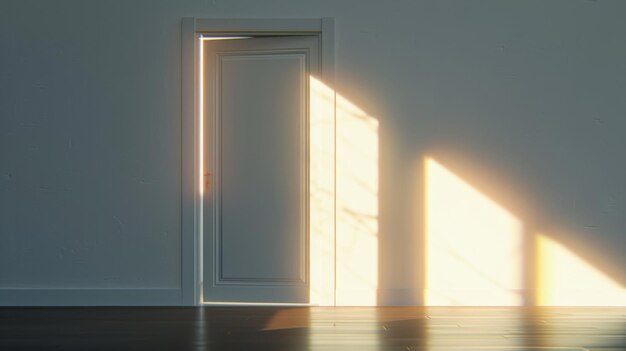 Photo the sun beaming through a door in an empty room