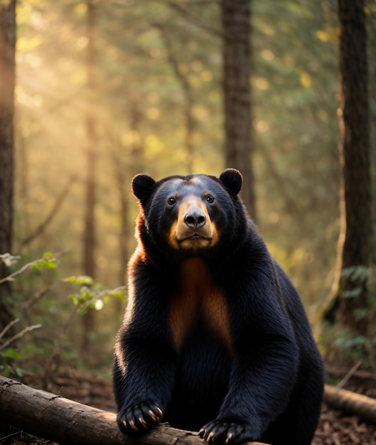 Sun Bear zwerven alleen in het bos