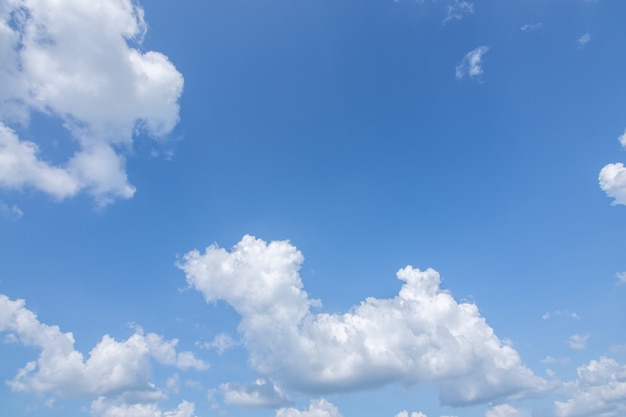 Sun, blue sky and clouds.