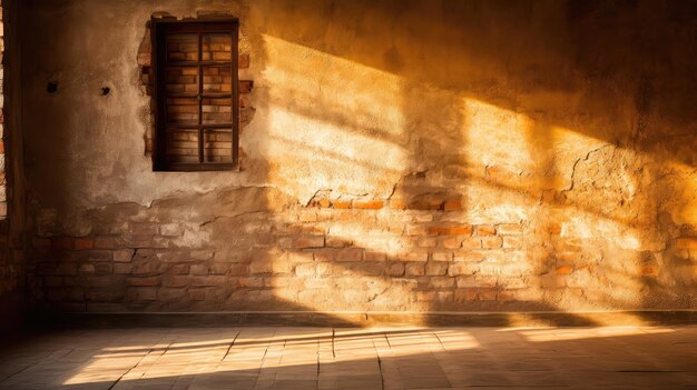 Sun brick wall with light