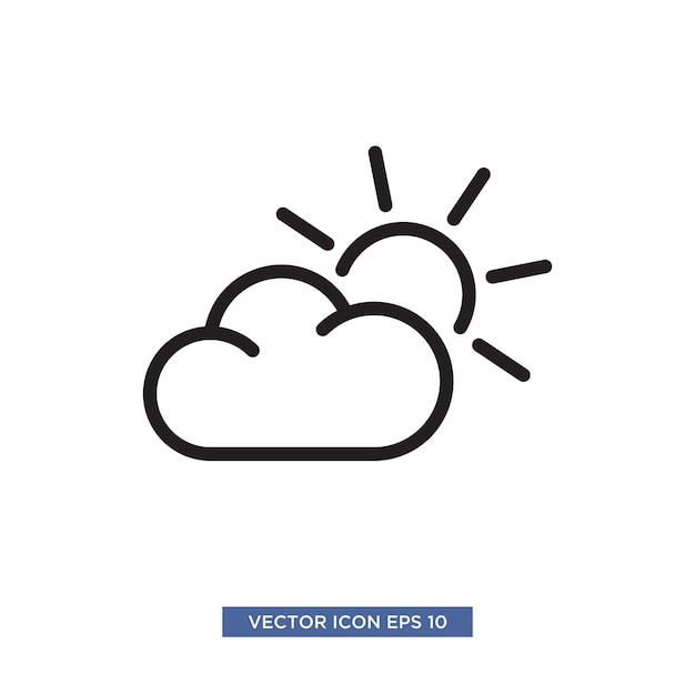 Photo sun and cloud icon vector illustration