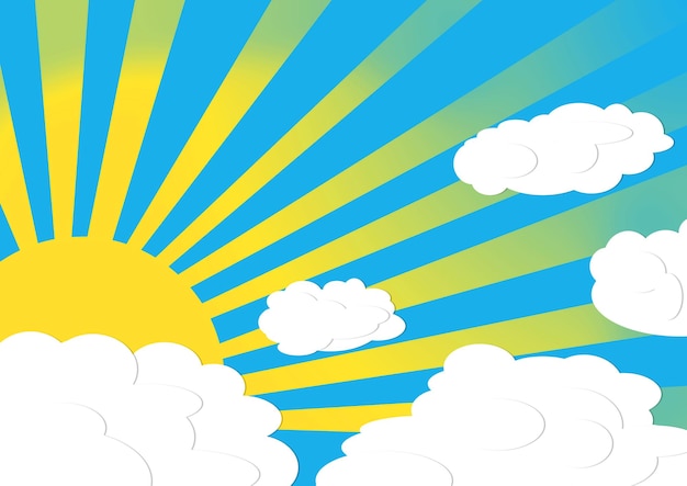 太陽和雲的插圖