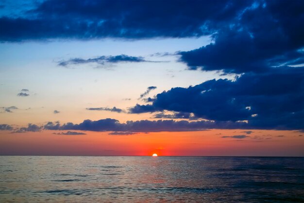 Sun and clouds over the sea