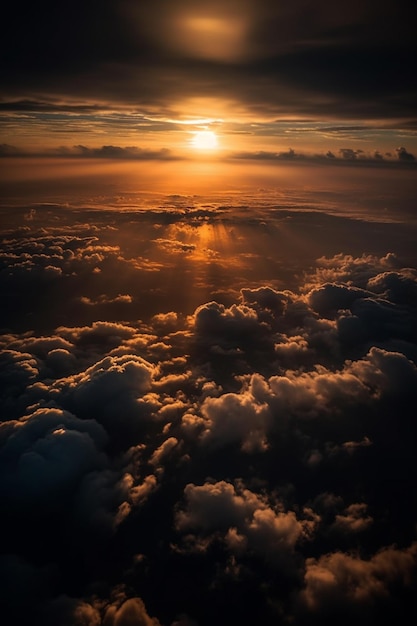 The sun above the clouds wallpaper