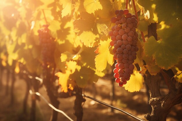 Sun Drenched Vineyard Harvest Time